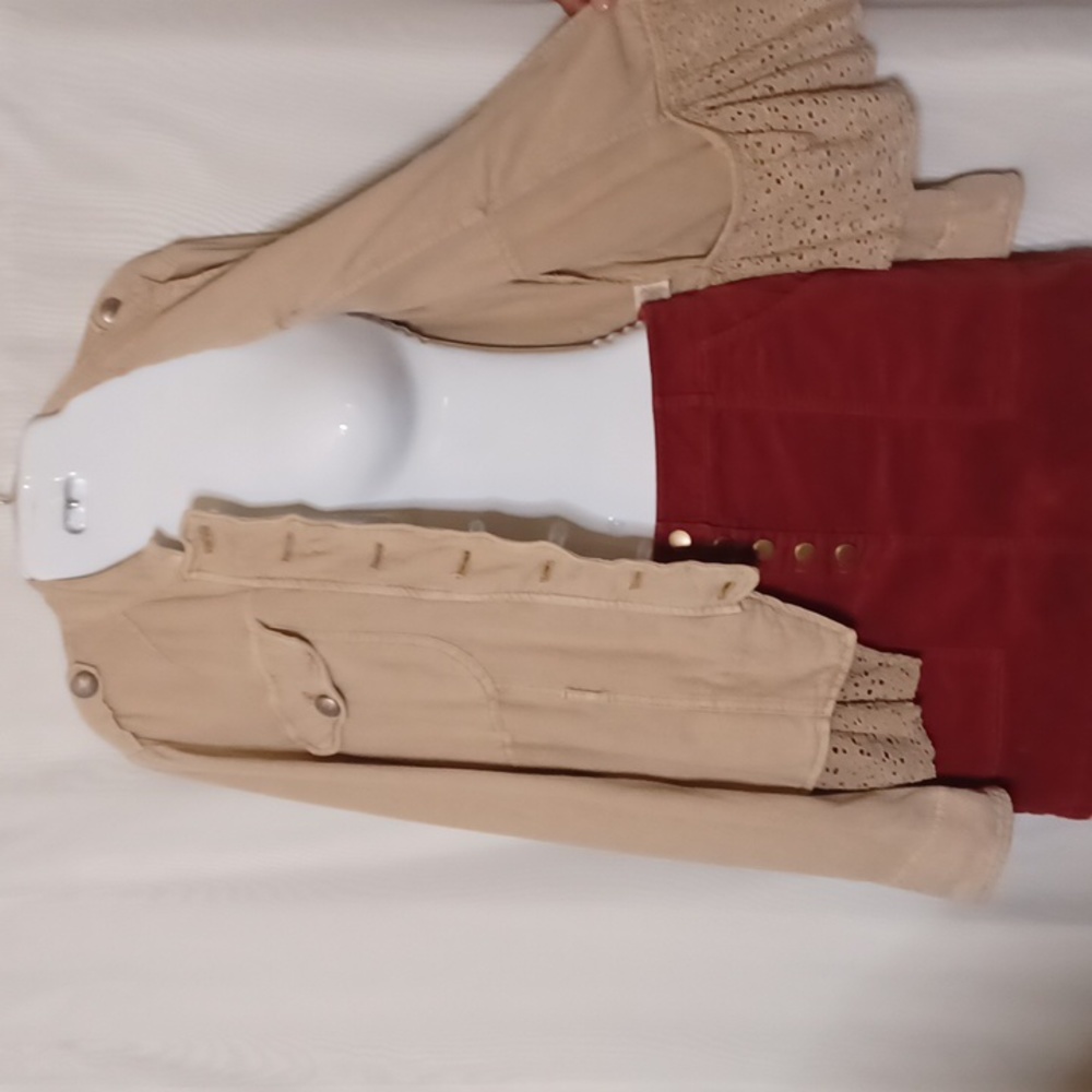 FREE PEOPLE Emilia Jacket Khaki Mimosa Color. Size SP - Picture 6 of 16